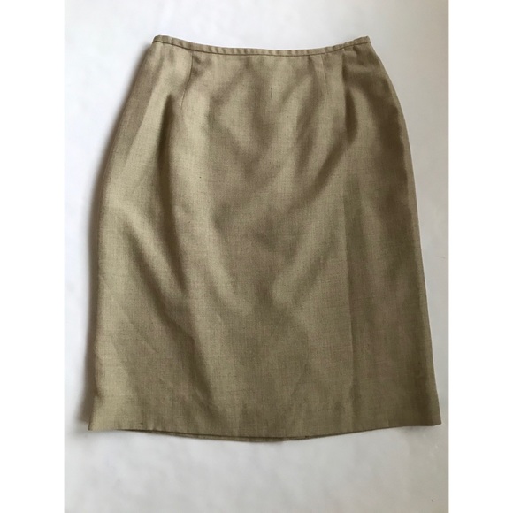 Rena Rowan Women’s Tan Linen Pencil Skirt   Size 12 - Picture 4 of 6
